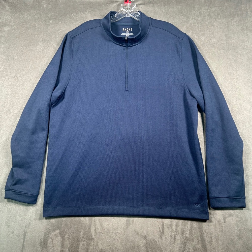 Rhone Mens XL Navy Blue Quarter Zip Pullover Long Sleeve Style 100474 FA21